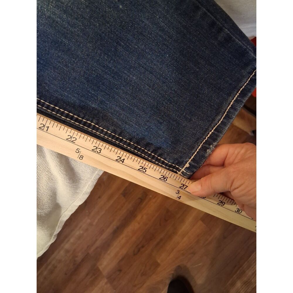 Cato Contemporary Distressed Jeans 14P Petite Lace Embroidered Pocket Dark Wash - Picture 15 of 16
